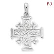 14K White Gold Jerusalem Cross Pendant