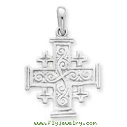 14K White Gold Jerusalem Cross Pendant