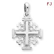 14K White Gold Jerusalem Cross Pendant