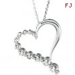 14K White Gold Journey Diamond Heart Pendant