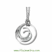 14K White Gold Journey Diamond Pendant