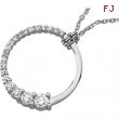 14K White Gold Journey Diamond Pendant