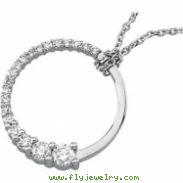 14K White Gold Journey Diamond Pendant