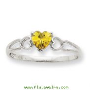 14K White Gold July Peridot Birthstone Ring