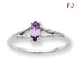 14K White Gold June Rhodolite Garnet Birthstone Ring