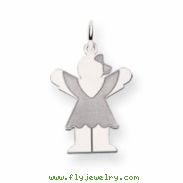 14k White Gold Kid Charm