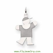 14k White Gold Kid Charm