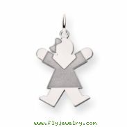 14k White Gold Kid Charm
