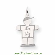 14k White Gold Kid Charm