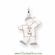 14k White Gold Kid Charm