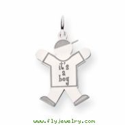14k White Gold Kid Charm