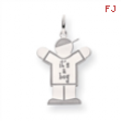 14k White Gold Kid Charm