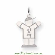 14k White Gold Kid Charm