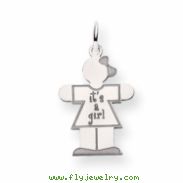 14k White Gold Kid Charm