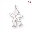 14k White Gold Kid Charm