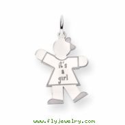 14k White Gold Kid Charm