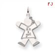 14k White Gold Kid Charm