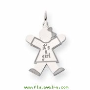 14k White Gold Kid Charm