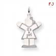 14k White Gold Kid Charm