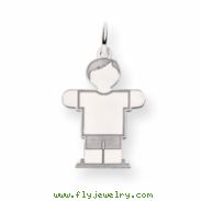 14k White Gold Kid Charm