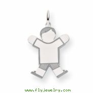 14k White Gold Kid Charm