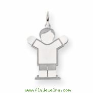 14k White Gold Kid Charm