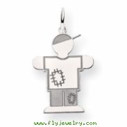 14k White Gold Kid Charm
