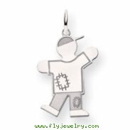 14k White Gold Kid Charm