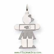 14k White Gold Kid Charm