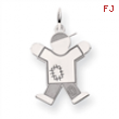 14k White Gold Kid Charm