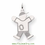 14k White Gold Kid Charm