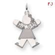 14k White Gold Kid Charm