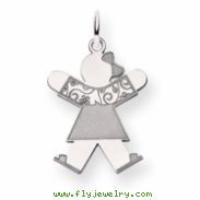 14k White Gold Kid Charm
