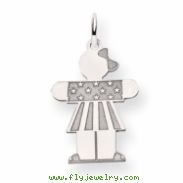 14k White Gold Kid Charm