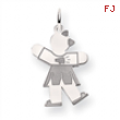 14k White Gold Kid Charm
