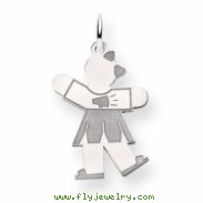 14k White Gold Kid Charm