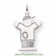 14k White Gold Kid Charm