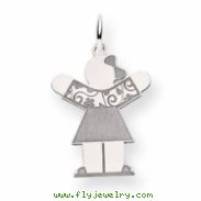 14k White Gold Kid Charm