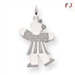 14k White Gold Kid Charm