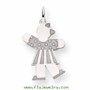 14k White Gold Kid Charm