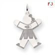 14k White Gold Kid Charm