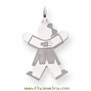 14k White Gold Kid Charm
