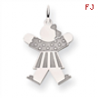 14k White Gold Kid Charm