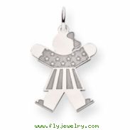 14k White Gold Kid Charm