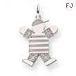 14k White Gold Kid Charm