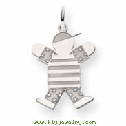 14k White Gold Kid Charm