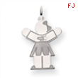 14k White Gold Kid Charm
