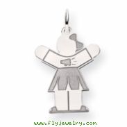 14k White Gold Kid Charm