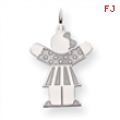 14k White Gold Kid Charm