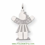14k White Gold Kid Charm